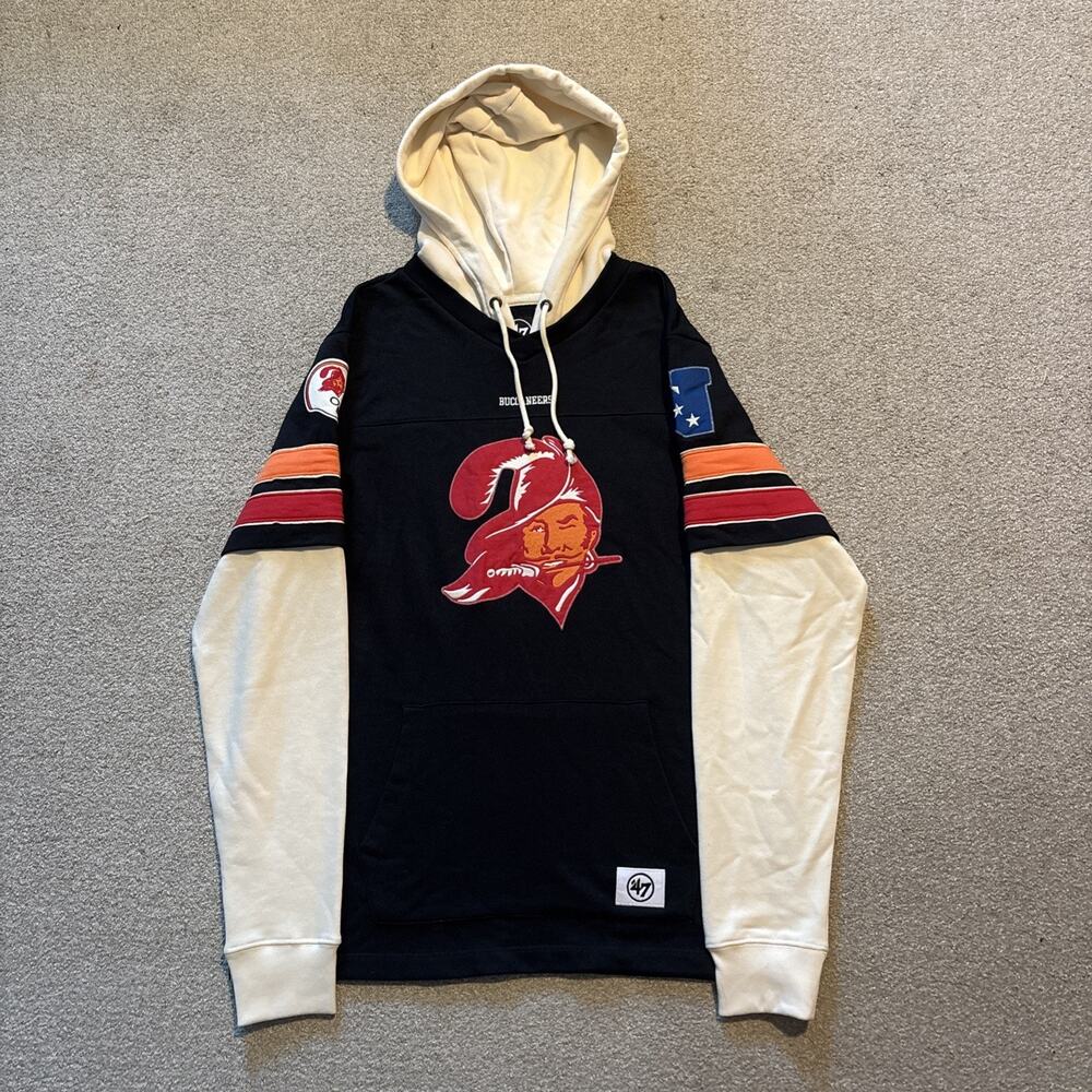 Tampa Bay Buccaneers 47 Brand Football Hoodie Throwback Creamsicle Men Sz Large